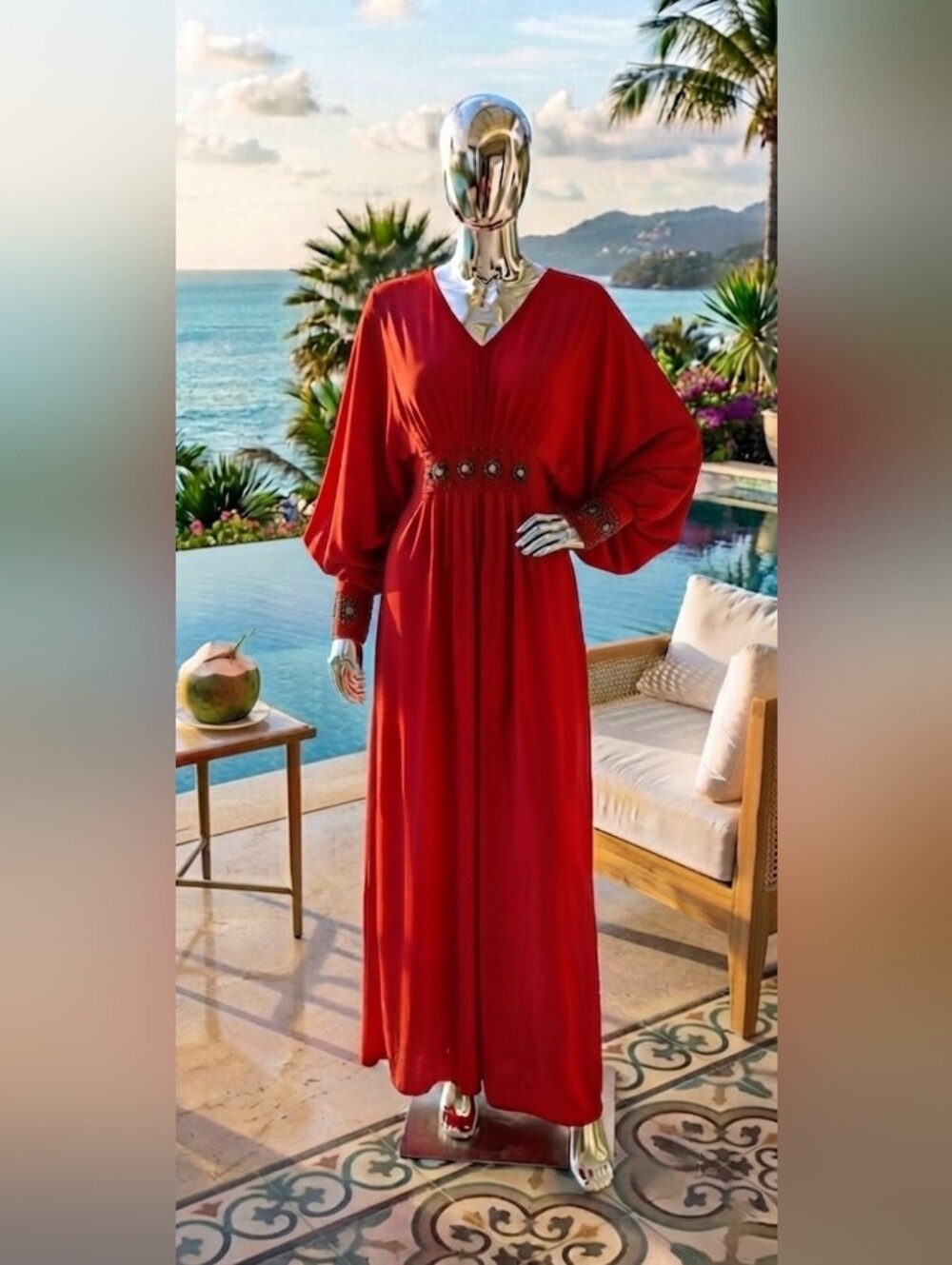 Gorgeous Batwing Sleeve Resort Wear Dress ♥️
